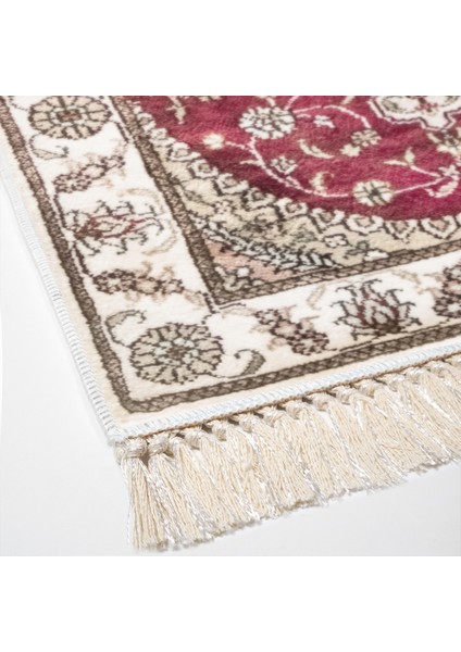 Gümüş Saçaklı Dijital Halı Reyhan Bordo fiyatları