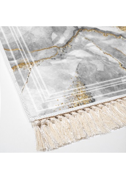 Gümüş Saçaklı Dijital Halı Tulay Gri̇ fiyatları