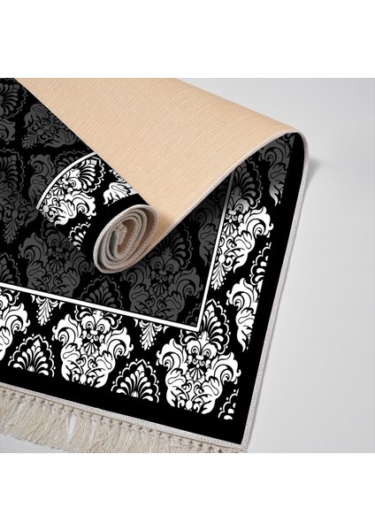 Saray Saçaklı Dijital Halı Meryem Si̇yah modelleri