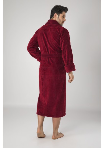 Bordo Pitikare Desenli Bambo Cotton Erkek Bornozu fiyatları