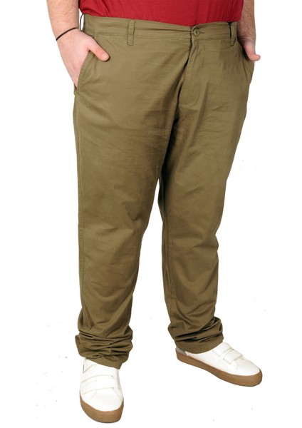 Büyük Beden Erkek Pantolon Keten 20850 Haki
