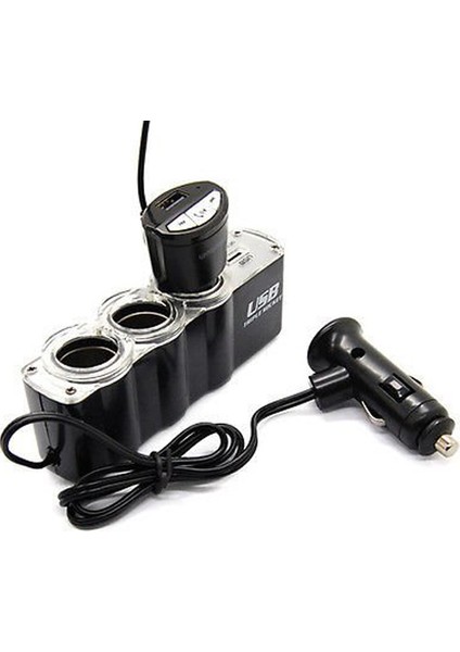 3 Port + 1 USB Oto Araç Çakmaklık Çoğaltıcı Çoklayıcı Hub