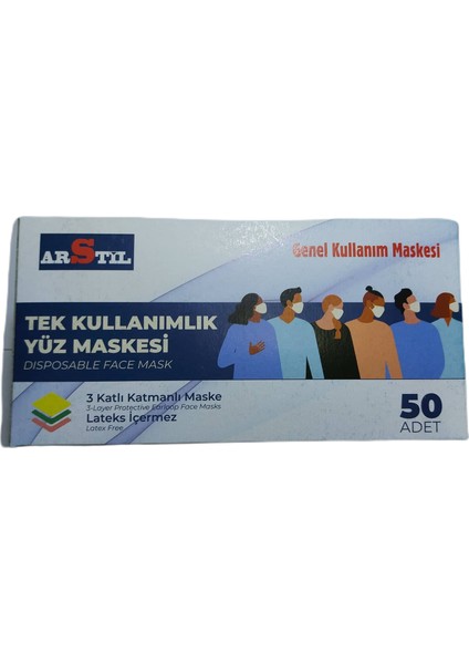 3 Katlı Cerrahi Medikal Maske 50 Adet Siyah modelleri