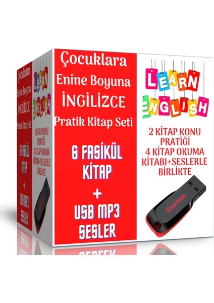 Enine Boyuna Eğitim Çocuklara Enine Boyuna Ingilizce Pratik Kitap Seti (6 Fasikül Kitap)