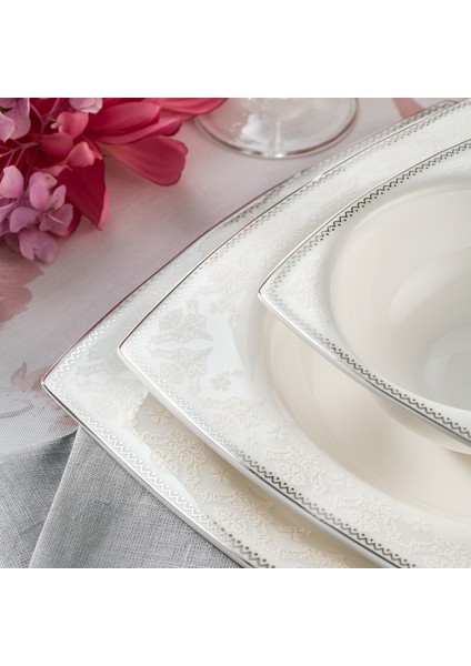 Fine Pearl Sedef 86 Parça 12 Kişilik İnci Yemek Takımı