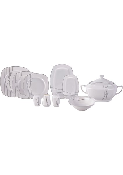 Opal 60 Parça 12 Kişilik Yemek Takımı Kare