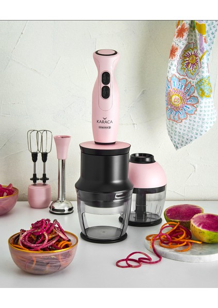 Blendfit Spiral Sebze Doğrayıcı 4 in 1 Set PinkGold