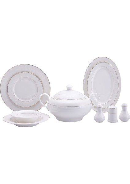 Lillyana New Bone 60 Parça Yemek Takımı Gold