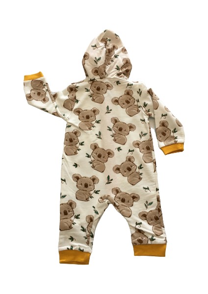 Koala Kapşonlu Hardal Unisex Tulum (0-3 Ay), (3-6 Ay), (6-9 Ay) fiyatları