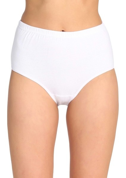 Bulut Fashion 0922 Tutku Kadın Beyaz 6'lı Paket Pamuklu Ribana Bato Külot