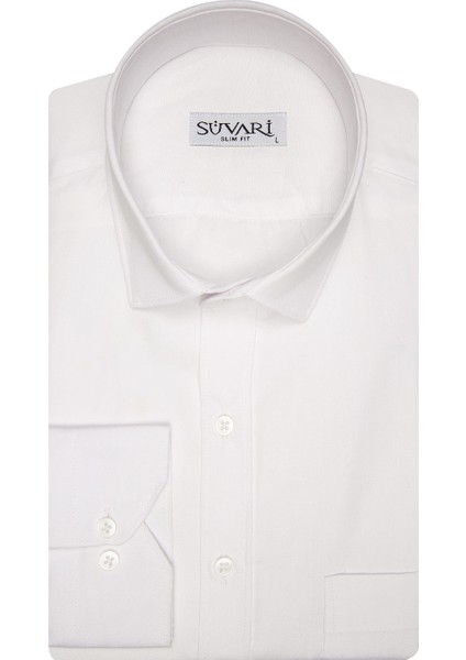 Slim Fit Beyaz Erkek Gömlek