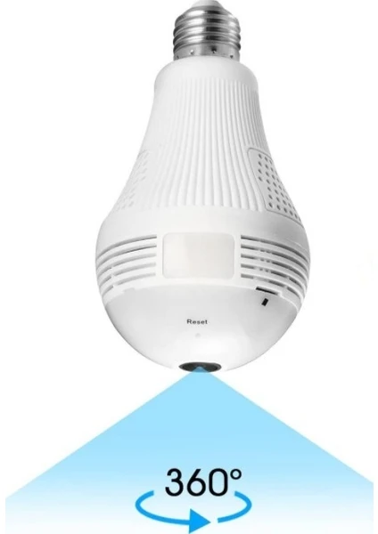 Kingboos 360 Derece Görüntü Wifi Lamba Kamera