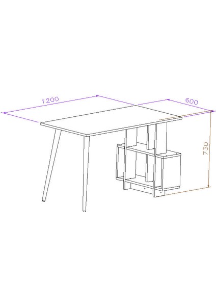 Side Çalışma Masası Antrasit Safir