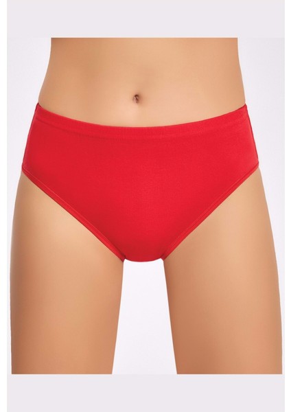 Bulut Fashion 0922 Tutku Kadın Kırmızı 6'lı Paket Pamuklu Ribana Bato Külot