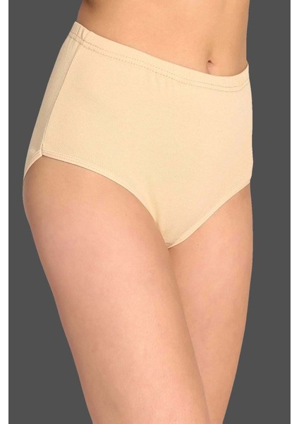 Bulut Fashion 0922 Tutku Kadın Ten 6'lı Paket Pamuklu Ribana Bato Külot