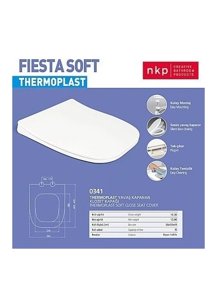 Nkp Fiesta Yavaş Kapanır Klozet Kapağı