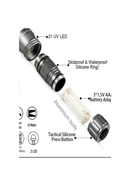 Uv Işık El Feneri 21 LED Ultraviyole Mor Işık Para Leke Kontrol fırsatları