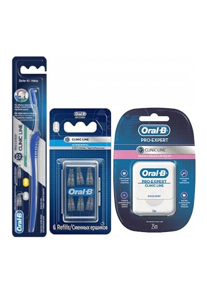 Pro Expert Clinic Diş Ipi + Arayüz Fırçası + Arayüz 6`lı Yedek Başlık