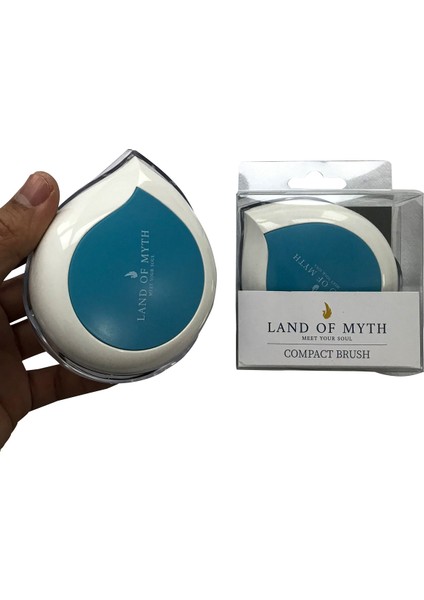 Land Of Myth - LOM1247 Compact Detangling Brush To Go - Çanta Tipi Kapaklı Saç Açma Tarama Fırçası – Blue White