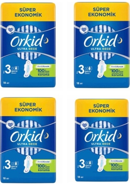 Ultra Gece 4x 18'li Süper Ekonomik Paket