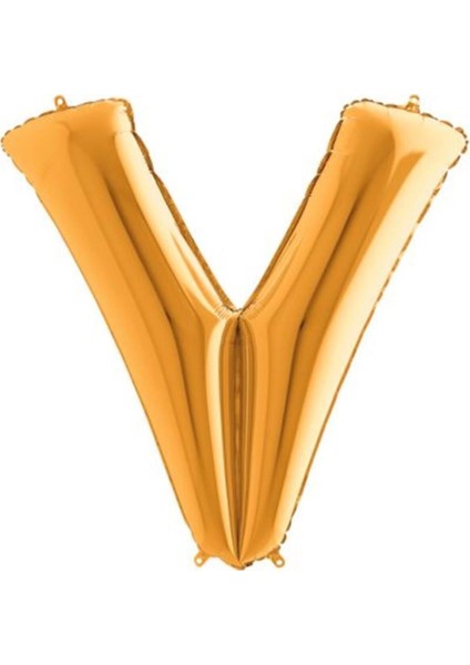Harf Balon Folyo 100 cm Gold V