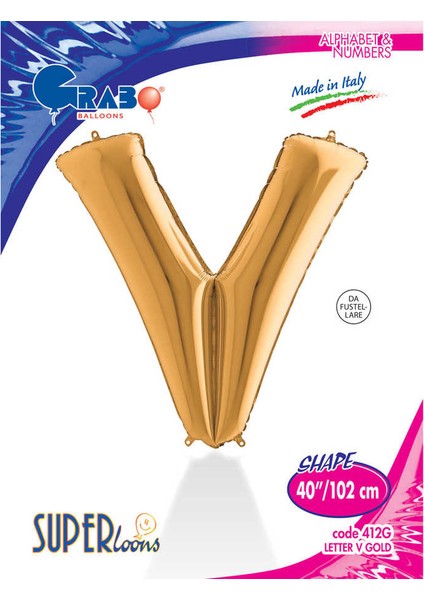 Harf Balon Folyo 100 cm Gold V