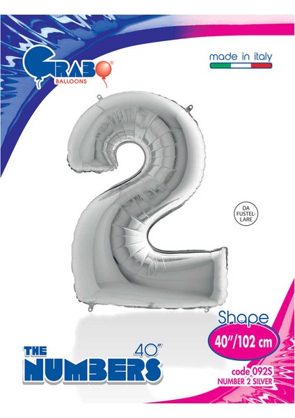 Rakam Balon Folyo 100 cm Gümüş 2