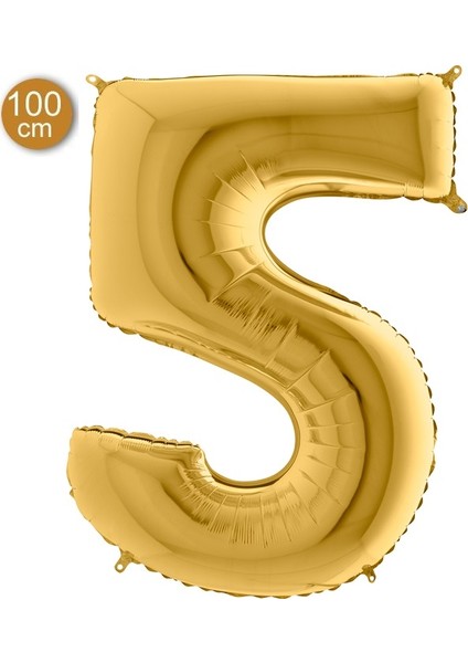 Rakam Balon Folyo 100 cm Gold 5