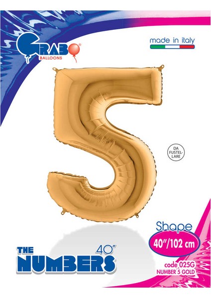 Rakam Balon Folyo 100 cm Gold 5