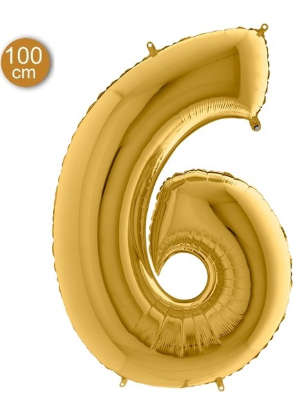 Rakam Balon Folyo 100 cm Gold 6