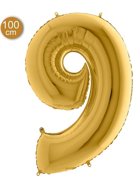 Rakam Balon Folyo 100 cm Gold 9
