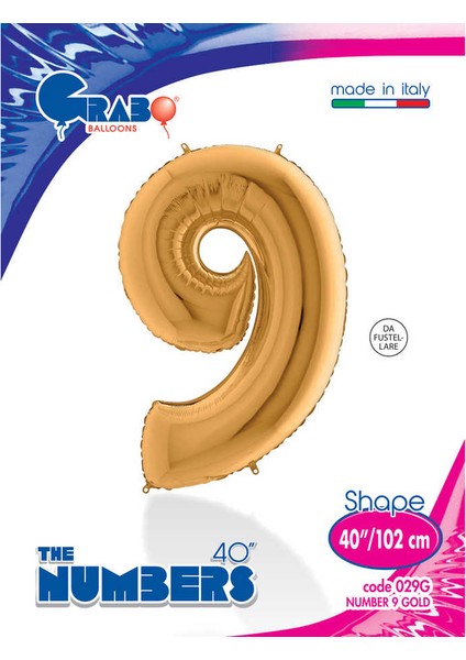 Rakam Balon Folyo 100 cm Gold 9