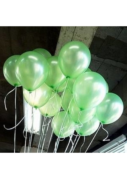 Açık Yeşil Metalik Balon 10 Adet