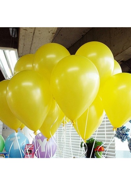 Sarı Metalik Balon 10 Adet