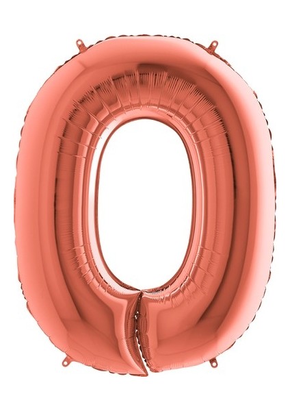Rakam Balon Folyo 100 cm Rose Gold 0