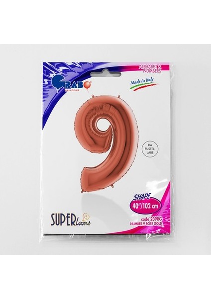 Rakam Balon Folyo 100 cm Rose Gold 9 fiyatları
