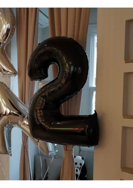 Rakam Balon Folyo 100 cm Siyah 2