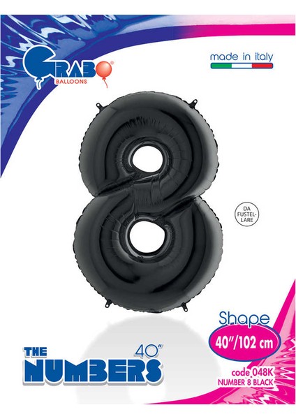 Rakam Balon Folyo 100 cm Siyah 8 fiyatları