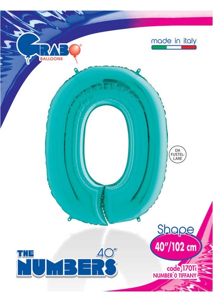 Rakam Balon Folyo 100 cm Tiffany (Yeşil) 0