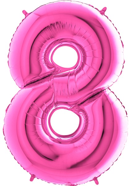 Rakam Balon Folyo 100 cm Fuşya 8
