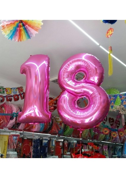 Rakam Balon Folyo 100 cm Fuşya 8
