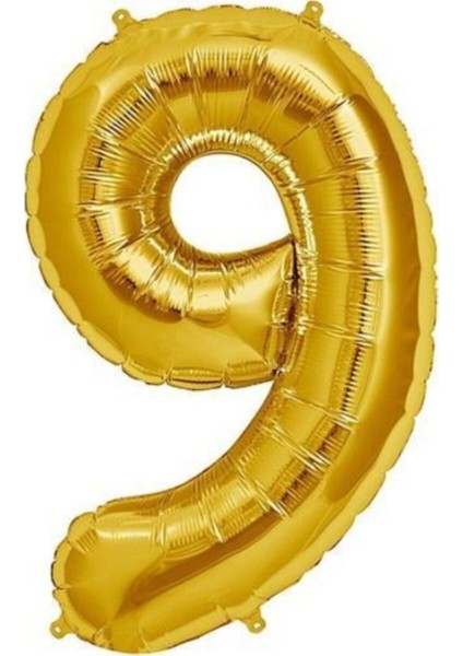 Rakam Balon Folyo Orta Boy 75 cm Gold 9