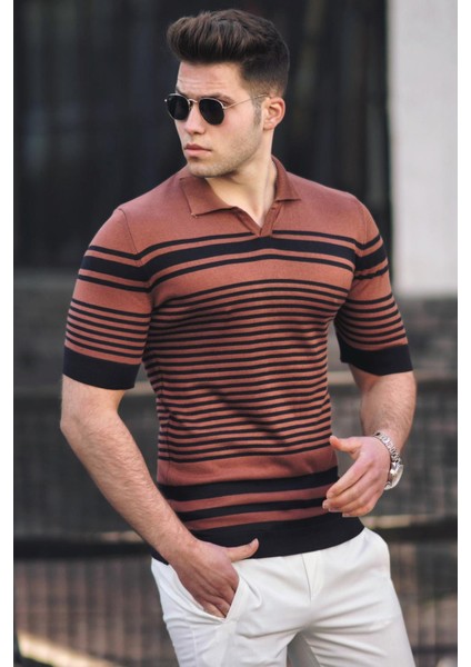 Kiremit Polo Yaka Erkek Tişört 5083