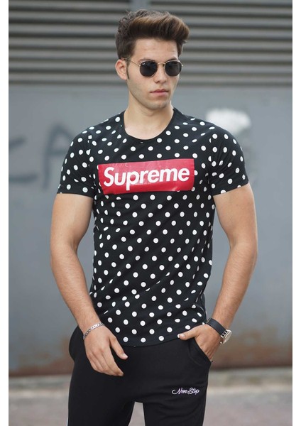 Siyah Benekli Erkek Tişört 2640