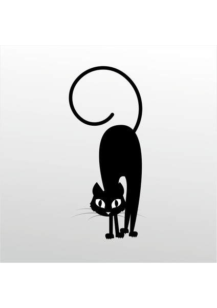 Folyo Sticker Korkmuş Kedi 50 cm Uzunluk Dekoratif Sticker