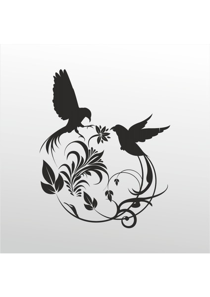 Folyo Sticker Kuş Deseni 102 60 cm Uzunluk Dekoratif Sticker