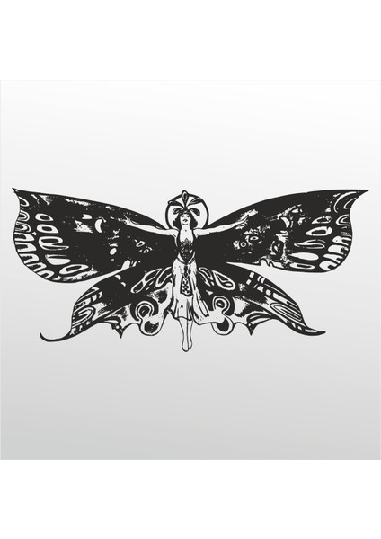 Folyo Sticker Kelebek Kadın 90 cm Uzunluk Dekoratif Sticker