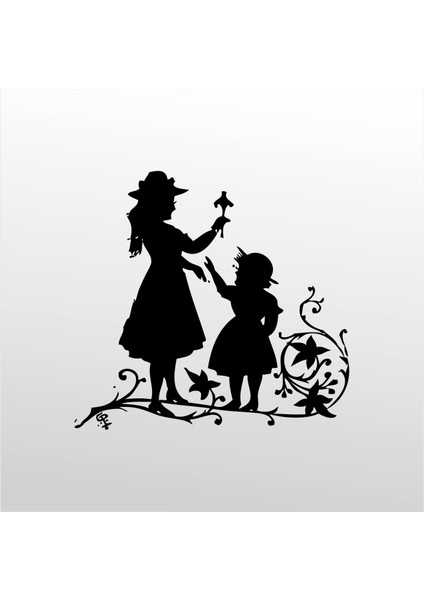 Folyo Sticker Anne ve Kızı 50 cm Uzunluk Dekoratif Sticker