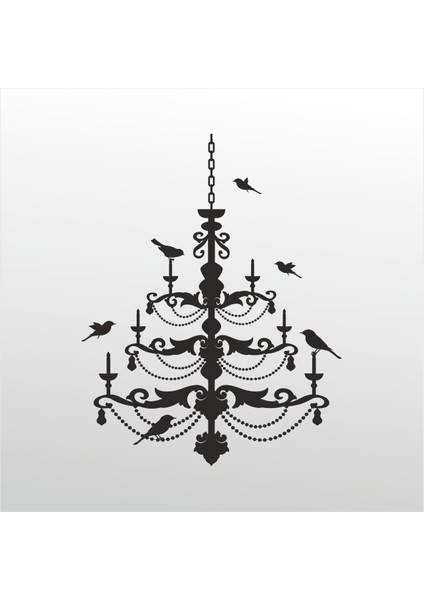 Folyo Sticker Kuş Deseni 101 70 cm Uzunluk Dekoratif Sticker