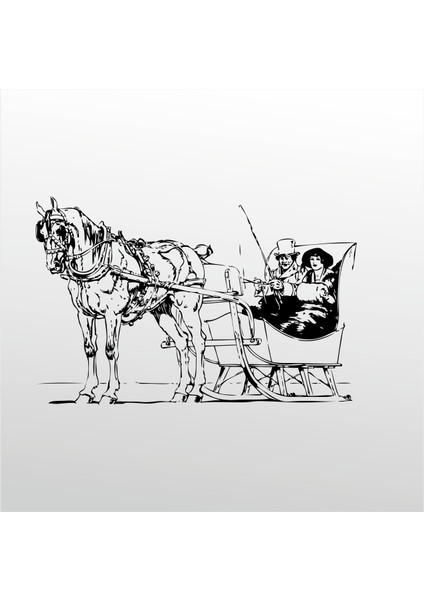 Folyo Sticker At Arabası 101 90 cm Uzunluk Dekoratif Sticker